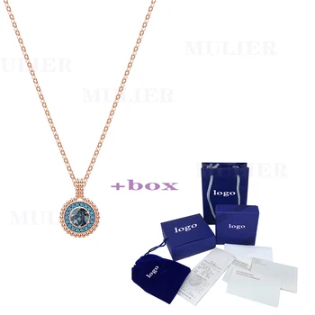 

MULIER 2019 New OXYGEN Round Devil Eye Necklace Shiny Crystal Lady Romantic Necklace Send Girlfriend Luxury Jewelry 5468737