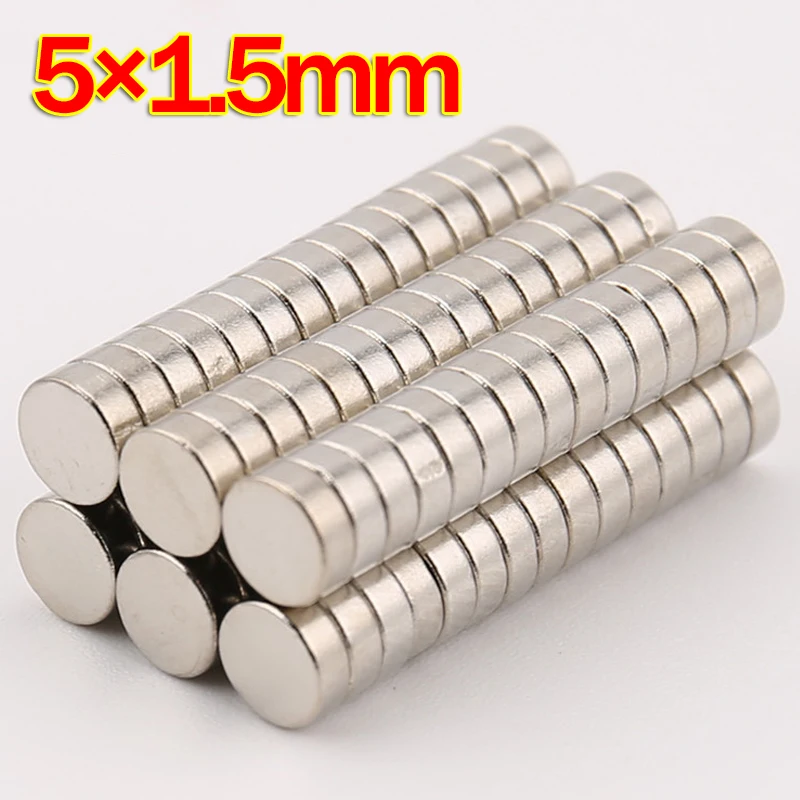 20~5000pcs Neodymium magnet 5x1.5 Rare Earth small Strong Round permanent 5*1.5mm fridge Electromagnet NdFeB nickle magnetic