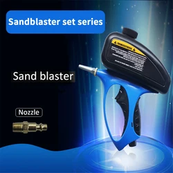 Kit de pistolet à jet de sable portable avec buse, pour projets de sablage, enlever les taches de peinture, rouille, nettoyage de piscine 