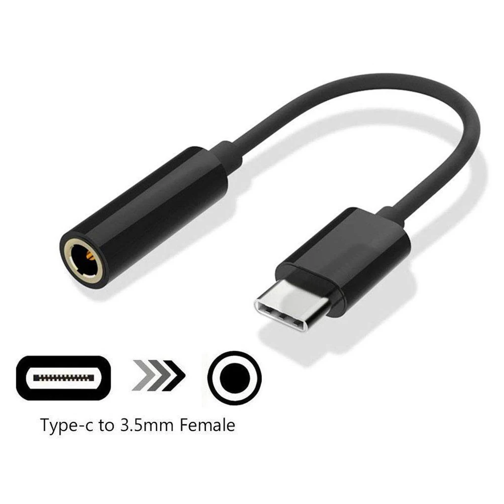 

USB Type-C to 3.5mm Audio Cable Jack Earphone Port Adapter Sync Charging Cable Type-C to Aux EAux Converter to Headphone Cable