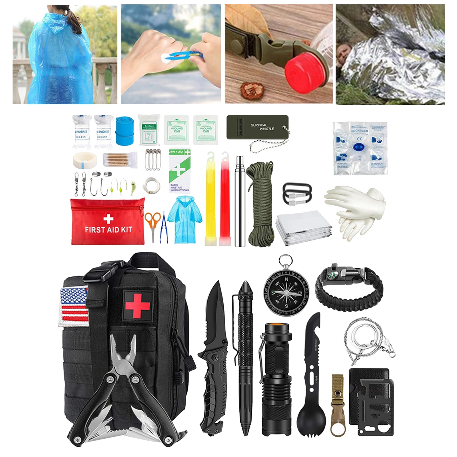 33-in-1 Emergency Survival Gear Kit Tactical SOS  Birthday Gift Son
