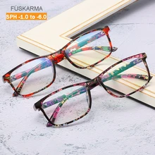 Ультра-светильник очки для близорукости женские ретро цветочные рамки близорукие очки унисекс очки для близоруких-1,0~-6,0