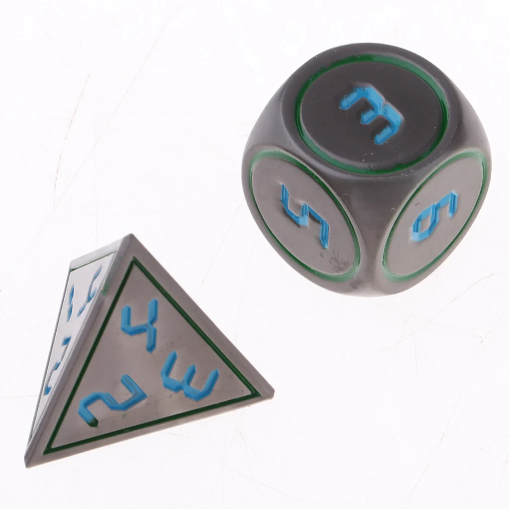 7pcs Mulit-sided Dice Polyhedral Dices Set D4 D6 D8 D10 D12 D20 for D&D RPG Role Playing Board Game Accessories