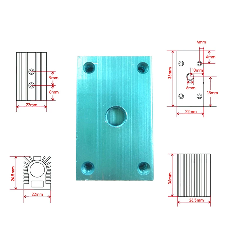 Диаметр 12 мм лазерный модуль радиатор алюминий тепловыделение раковина кронштейн охлаждения ЧПУ