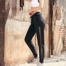 Женские спортивные сетчатые Брюки с карманами для йоги, быстросохнущие дышащие брюки для занятий в тренажерном зале и тренировок, обтягивающие штаны для бега