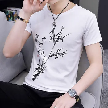 

Short-sleeved t-shirt men's casual simple bottoming shirt half-sleeved clothes 7823