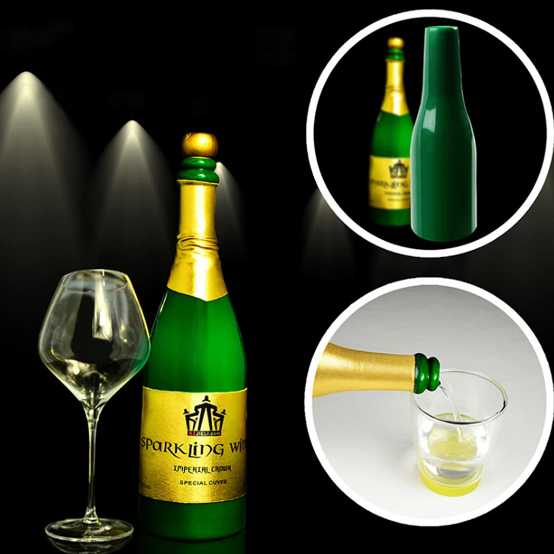

Rowsfire Vanishing Champagne Bottle Magic Trick Prop Gimmick - Green