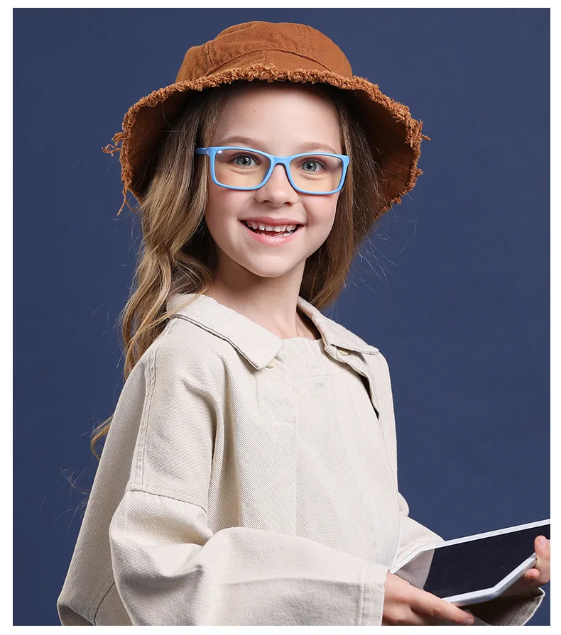 Vintage Blue Light Kids Glasses Children Optical Frame For Boy Girl Transparent Sun Glasse Anti Glare Computer Prescription UV