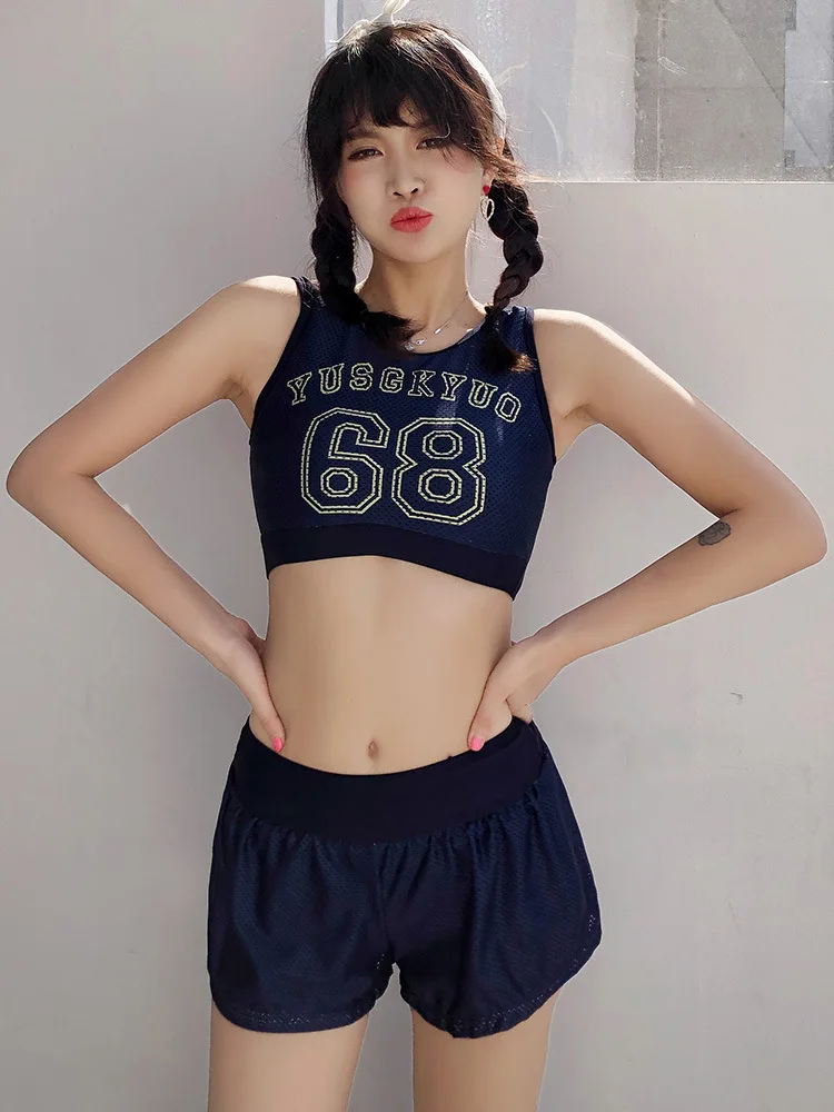 

2019 New Style Hot Selling South Korea Slimming Large Size Split Type Sports Three-piece Set Bikini Fashion Fresh Wind Simple