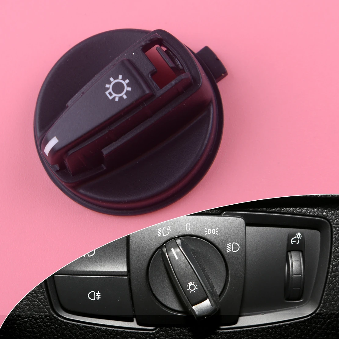 

DWCX Car Headlight Switch Knob Button Cover Plastic 61319169405 9169405 Fit For BMW E88 1 E82 3 E90 E91 X1 E84
