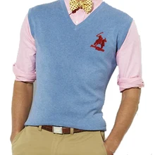 ^^Best Offers New Men Sleeveless Sweater big horse logo Vest Autumn Spring 100% Cotton Knitted Vest Sweater Basic Male Classic V neck Tops ^^Best Offers New Men Sleeveless Sweater big horse logo Vest Autumn Spring 100% Cotton Knitted Vest Sweater Basic Male Classic V neck Tops