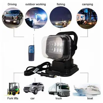 

Outdoor LED Working Light 50W Search Light Rotating Remote Control Magnetic Base for SUV Boat Home Security Protection Emergency