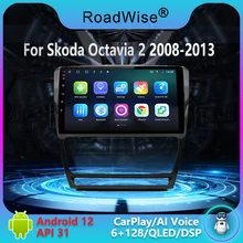 

Roadwise AI Voice Android 12 Carplay For Skoda Octavia 2 2008 2010 2011 2012 2013 Car Radio Multimedia Video Play GPS 2 Din DVD