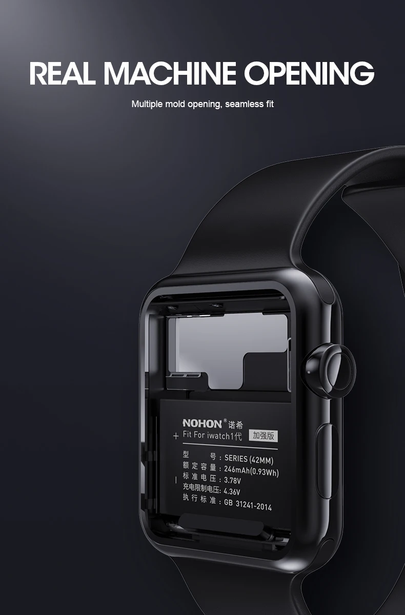 Аккумулятор Nohon для часов Apple Smart Watch Series1 Series2 S1 S2 38 мм 42 мм 205 мАч 246 мАч 273 мАч 334 мАч Серия 1 2 батареи