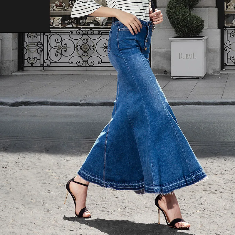 Mode Vrouwen Geplooide Rok Denim Rijk enkellange Mermaid Rokken Herfst Volants Rok Bohemen Herfst Vrouwelijke Kleding MQ0004 Mode Vrouwen Geplooide Rok Denim Rijk enkellange Mermaid Rokken Herfst Volants Rok Bohemen Herfst Vrouwelijke Kleding MQ0004