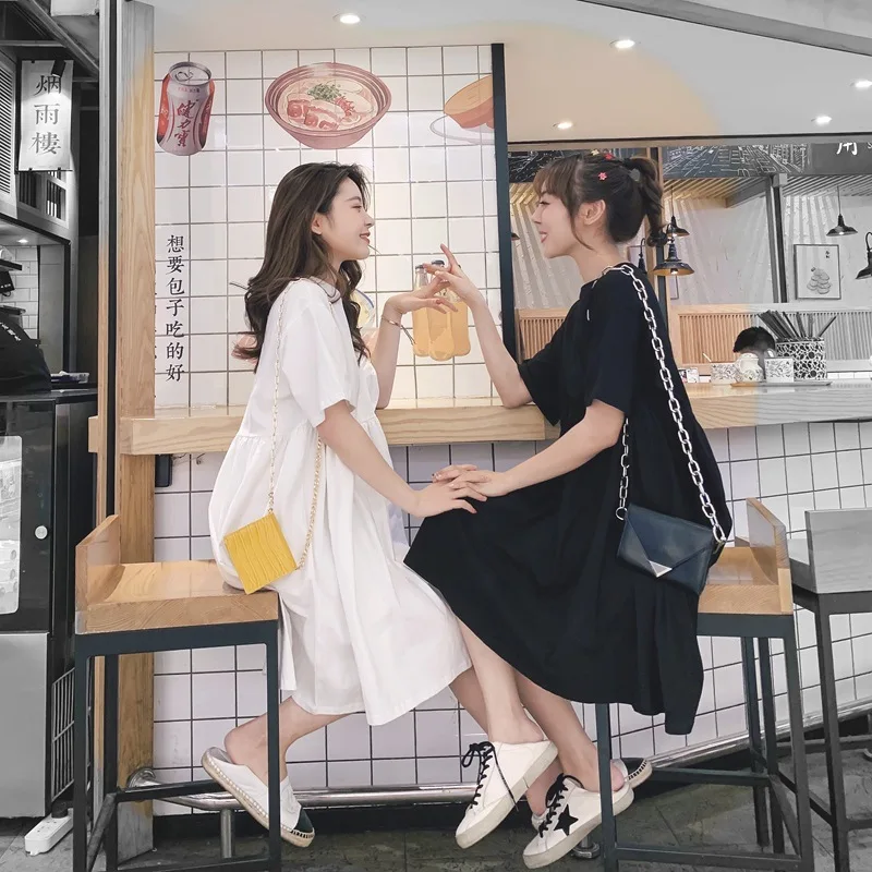 

Dress 2019 New Style Summer Students Fairy Immortal Retro Slimming Hipster Sweet MORI Series Popular T-shirt Dress