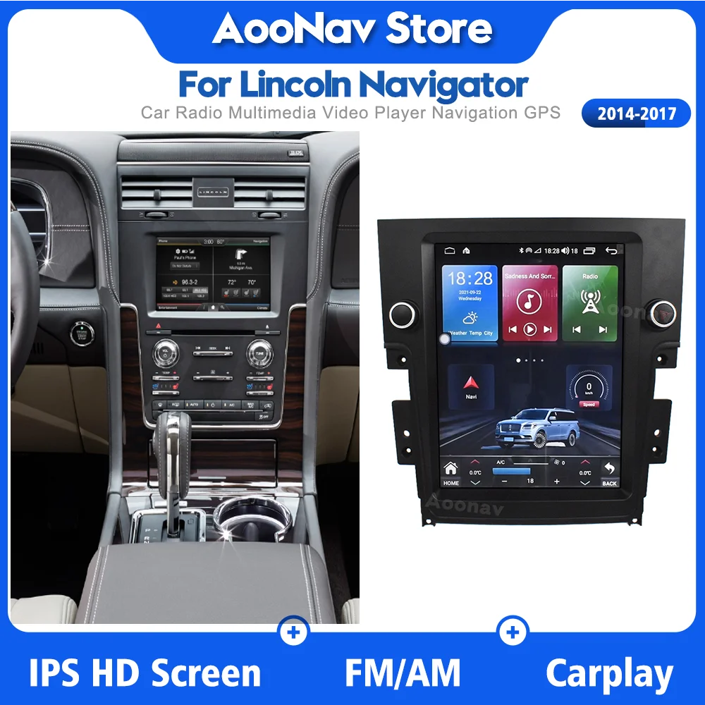 Автомагнитола 2DIN на Android 10 0 с сенсорным экраном для Lincoln Navigator 2014-2017 автомобильный