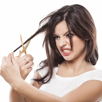 

2pcs Stainless Steel Hairdressing Scissors Set Barber Scissors Hair Cutting Tools (Golden)