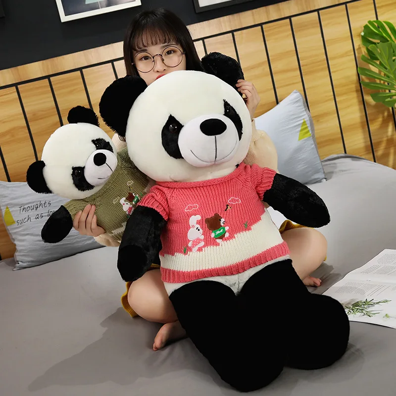 Hot Cute Baby Big Giant Sweater Panda Bear Plush Stuffed Animal Doll Animals Toy Pillow Cartoon 5