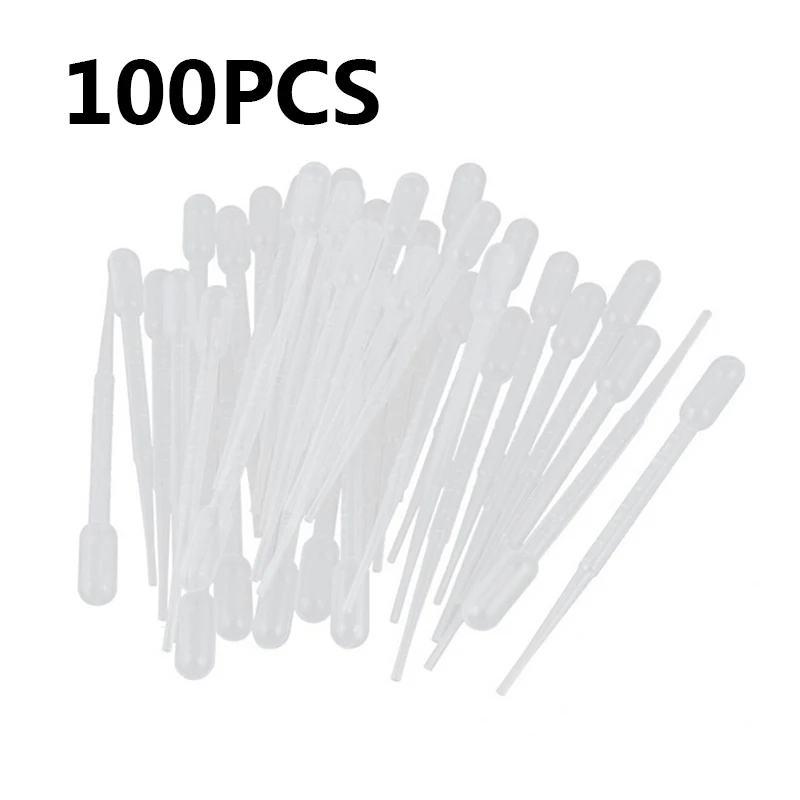 100PCS 0.2ml Plastic Squeeze Transfer Pipettes Dropper Disposable Pipettes For Silicone Mold UV Epoxy Resin Craft Jewelry Making