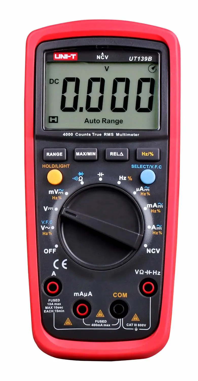 UNI-T UT139B True RMS Digital Multimeter / AC Variable Frequency VFD Measurement / Frequency Test / NCV / Auto Power Off