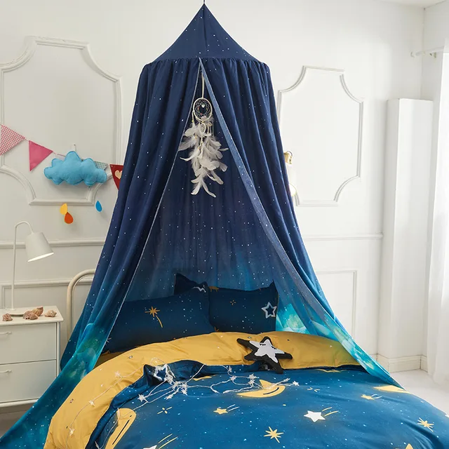 Baby Crib Bed Tent Hung Dome Mosquito Net Baby Boy Room Decor Kids Bed Canopy Tent Outer Space 2
