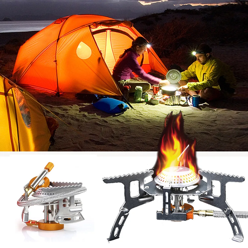 Foldable Outdoor Furnace Mini Camp Stove Portable Picnic Oven Stainless Steel Gas Stove