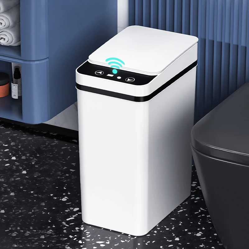 10L imitation Wood Smart Sensor Trash Can Touch Free Automatic Sensor  Kitchen Waste Bins With Trash Bags/30 Bathroom Trash Can