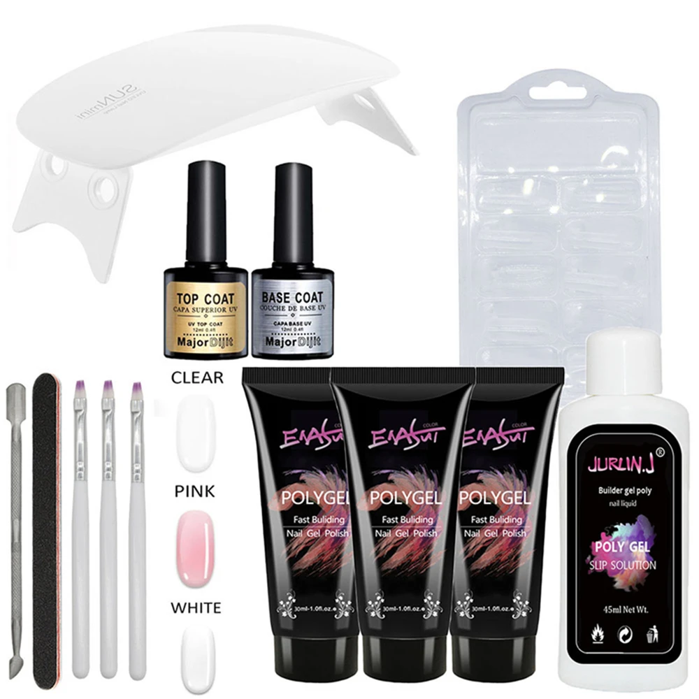 

ENASUI Nail Extension Trial Polygel Extension Kit Tool For Nail Art Builder Gel For Quick Nail Extension Starter Kit
