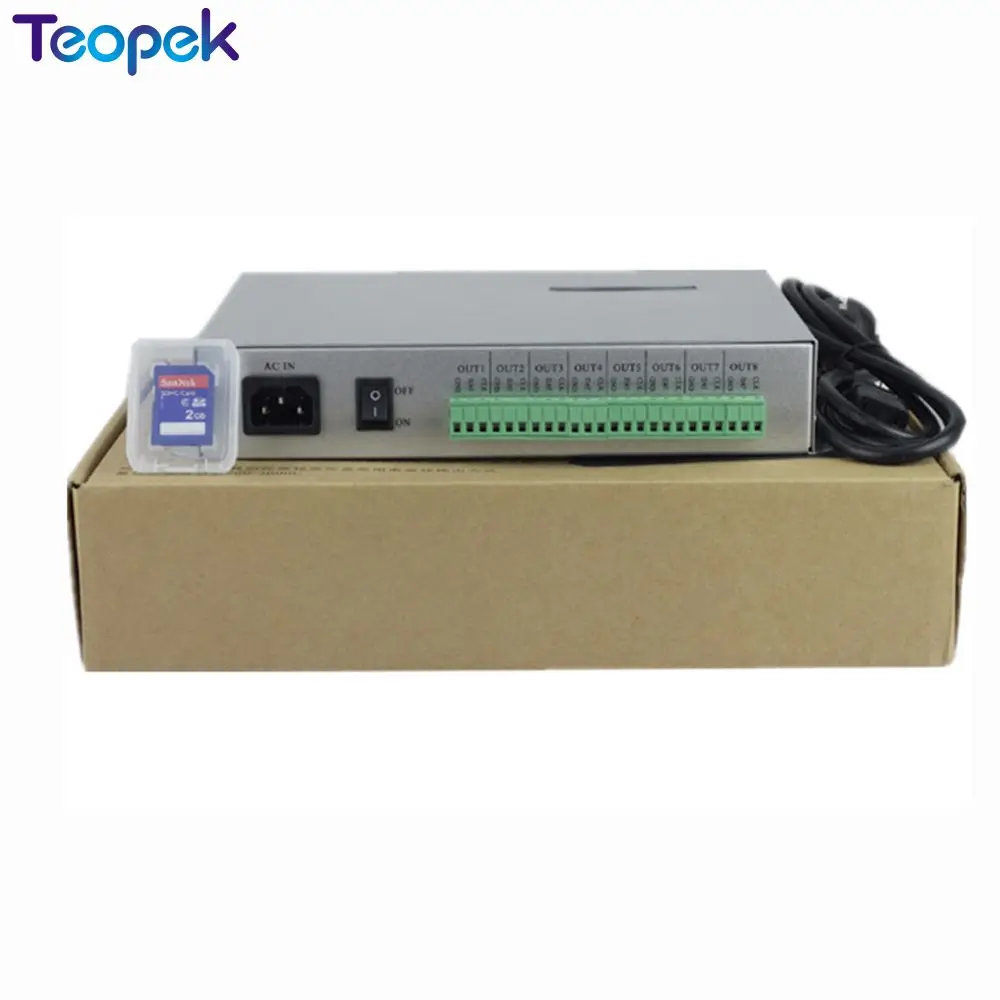 T-300K RGB Full color led pixel module controller 8 ports 8192 pixels T300K SD Card online VIA PC For ws2811 ws2801 WS2812 6803