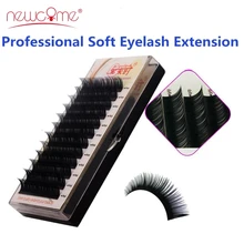 NEWCOME 3D Индивидуальный ресницы расширение шелк объем ресницы ручной работы натуральный черный Корея накладные ресницы для макияжа
