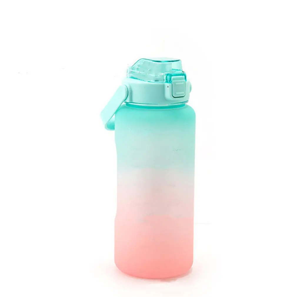 Large Capacity Free Motivational With Time Marker Fitness Jugs Gradient Color Plastic Cups Outdoor Frosted Water Bottle | Спорт и