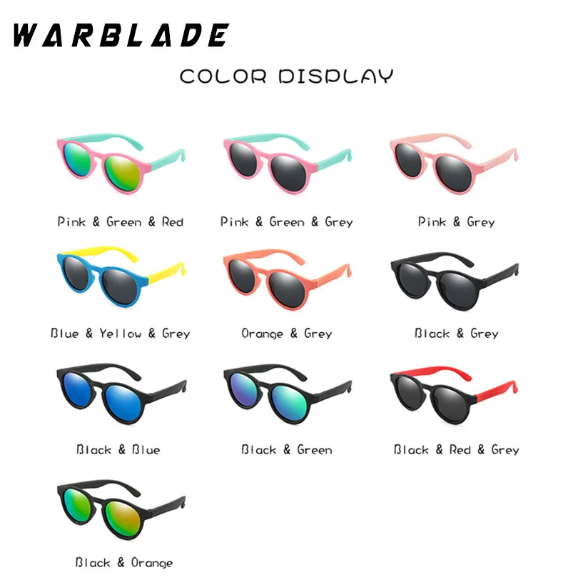 Kids Sunglasses Polarized Boys Girls Round Sun Glasses Child Baby Eyewear Silicone Eyeglasses UV400 kids sunglasses children sunglasses