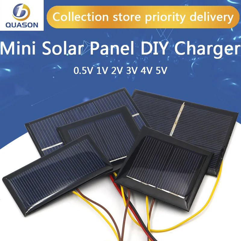 Мини солнечная панель 0 5 В 1 в 2 3 4 80 Ма батарея для diy Солнечное зарядное устройство