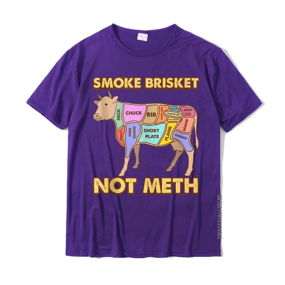2021 Newest Male Tshirts Camisa Customized Tops Tees 100% Cotton Short Sleeve Personalized Tee-Shirts Round Collar Smoke Brisket Not Meth Barbeque Meat Grill Funny BBQ Quote Tank Top__MZ20984 purple