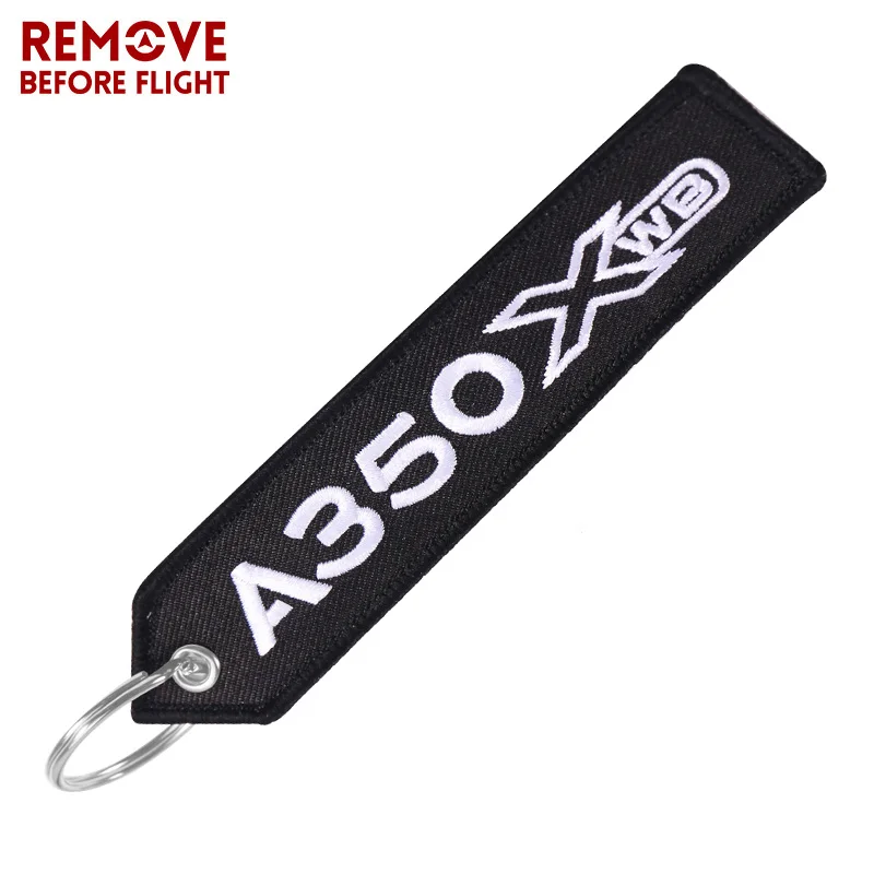 Black AIRBUS A350 Keychain Double-sided Embroidery Aviation Key Ring Chain for Aviation Gift Phone Strap Lanyard A350 Keychains (1)