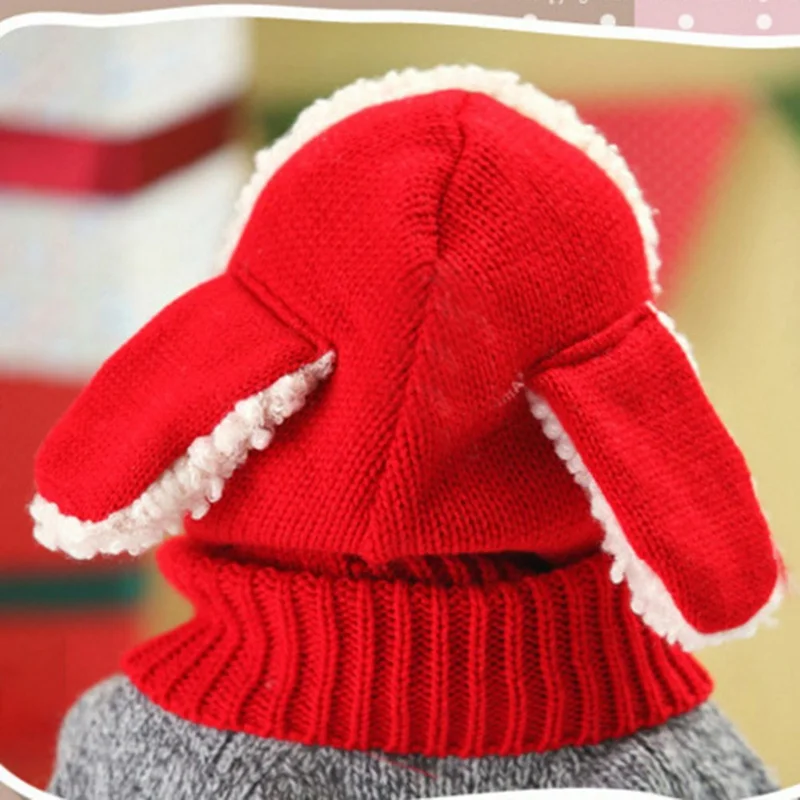 Зимние Детские шапки для девочек и мальчиков, Детские теплые шапки, милые вязаные шапки с кроличьими ушками для маленьких девочек