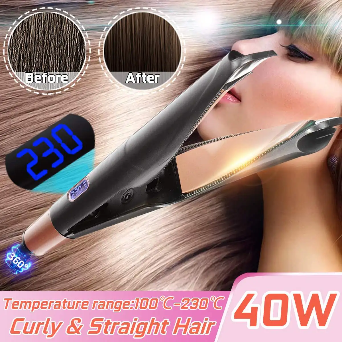 Encaracolado de Cabelo de Combinação Shaper de Geração de Energia Térmica de Controle de Temperatura Ficha Multifuncional Reta Cabelo Splin Eua – ue