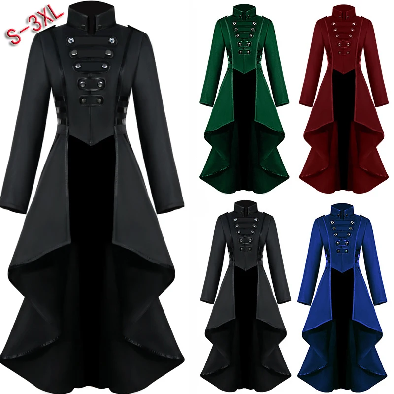 Женский Длинный Ретро-смокинг с лацканами размеры до XL | Тематическая одежда и