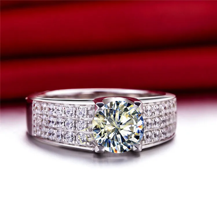 

1 CT round 925 silver synthetic Gems engagement promise ring,Wedding rings for women,promise love