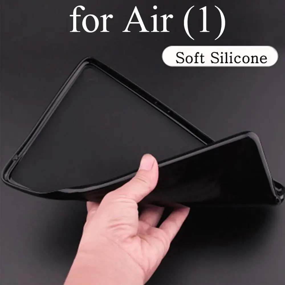 Чехол для планшета с мультипликационным принтом для Apple ipad 2 3 4 9,7 Pro Smart wake Sleep fundas fold Stand cardined cover capa bag для Air 1 2 - Цвет: Silicone soft shell