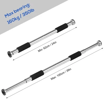 

Adjustable Doorway Pull Up Bar Fitness Door Way Chin Up Horizontal Home Gym Exercise Fitness Workout Equipment 350LB Bearing