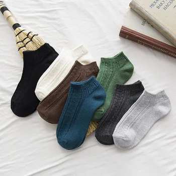 

Korean Style Cute Color Retro Women Girl Cotton Ankle Socks Funny White gray Black blue Green Color High Quality Boat Sox