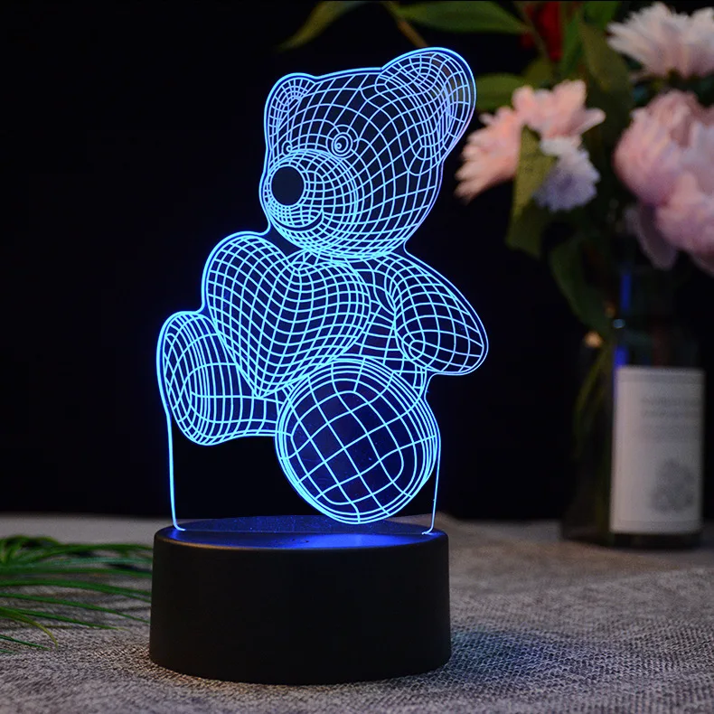 

LED Desk Lamp Colorful Touch Sensitive 3D Night Lamp Strange New Creative Gifts Bedside Eye Protection Ambience Light Customizab