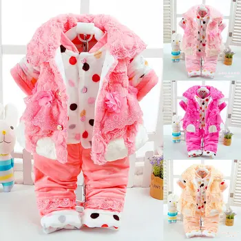 

Girl's suit Chinese style baby set's thick