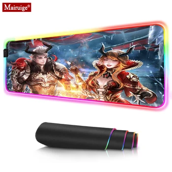 

Anime Panda Girl Led Mousepad RGB Geme Mouse Pad Xxl Gaming Desk Mats PC Computer Persona for Laptop Table Pads 900x400cm