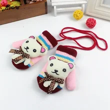 Зимние детские варежки, вязаные перчатки для малышей, Мультяшные перчатки для маленьких девочек и мальчиков, Детские теплые перчатки, детские вещи для новорожденных