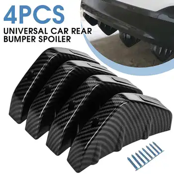 

4/8pcs Universal Carbon Rear Bumper Spoiler Diffuser Lip Shark Fin Tail Bumper Spoiler Diffuser Anti-scratch Protection
