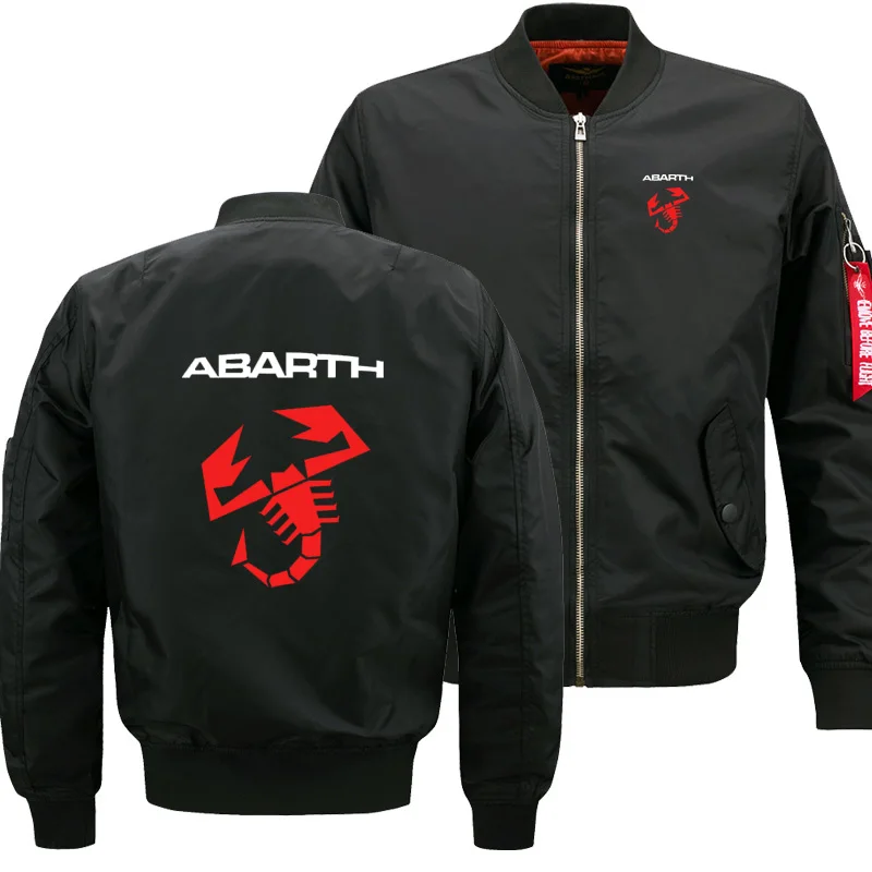 

Mens Flying jacket Wintter Warm Slim Fit Fly Pilot jacket men Abarth Car Logo Print Sweatshirt Hip Hop Harajuku Male Clothing H