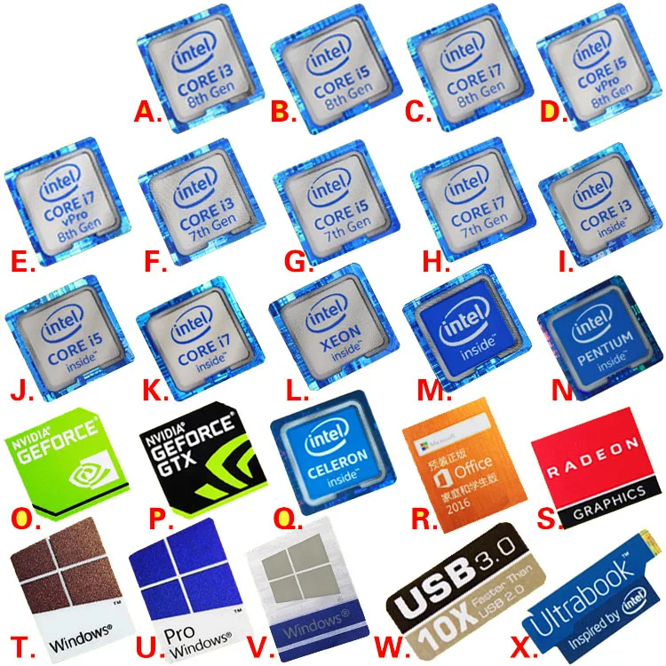 Wholesale Variety Of Choices Original 6 7 8th Generation i3 i5 i7 Celeron Intel Xeon Pentium Processor Dolby Sticker Label | Канцтовары
